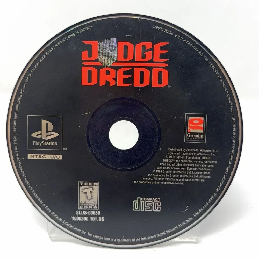 Judge Dredd Sony PlayStation 1 PS1 1998 Disc Only Refurbished Tested